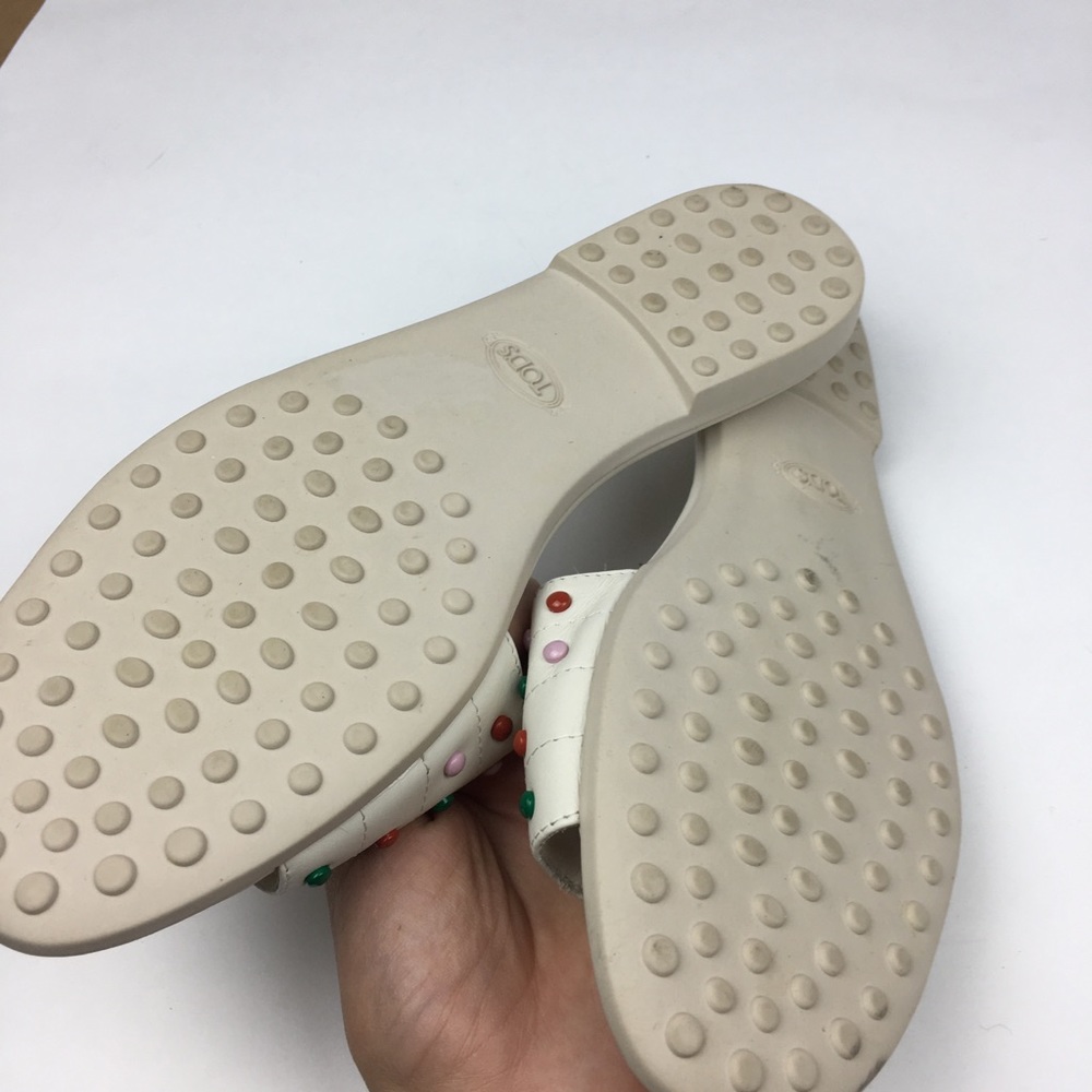 Tods Studded Slides in multicolor & White - Picture 4 of 5